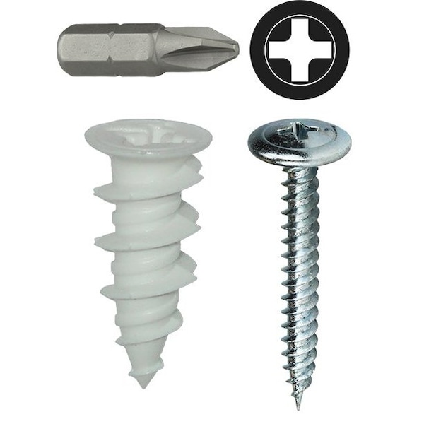 Screw Anchor, 1-1/2" L, Nylon